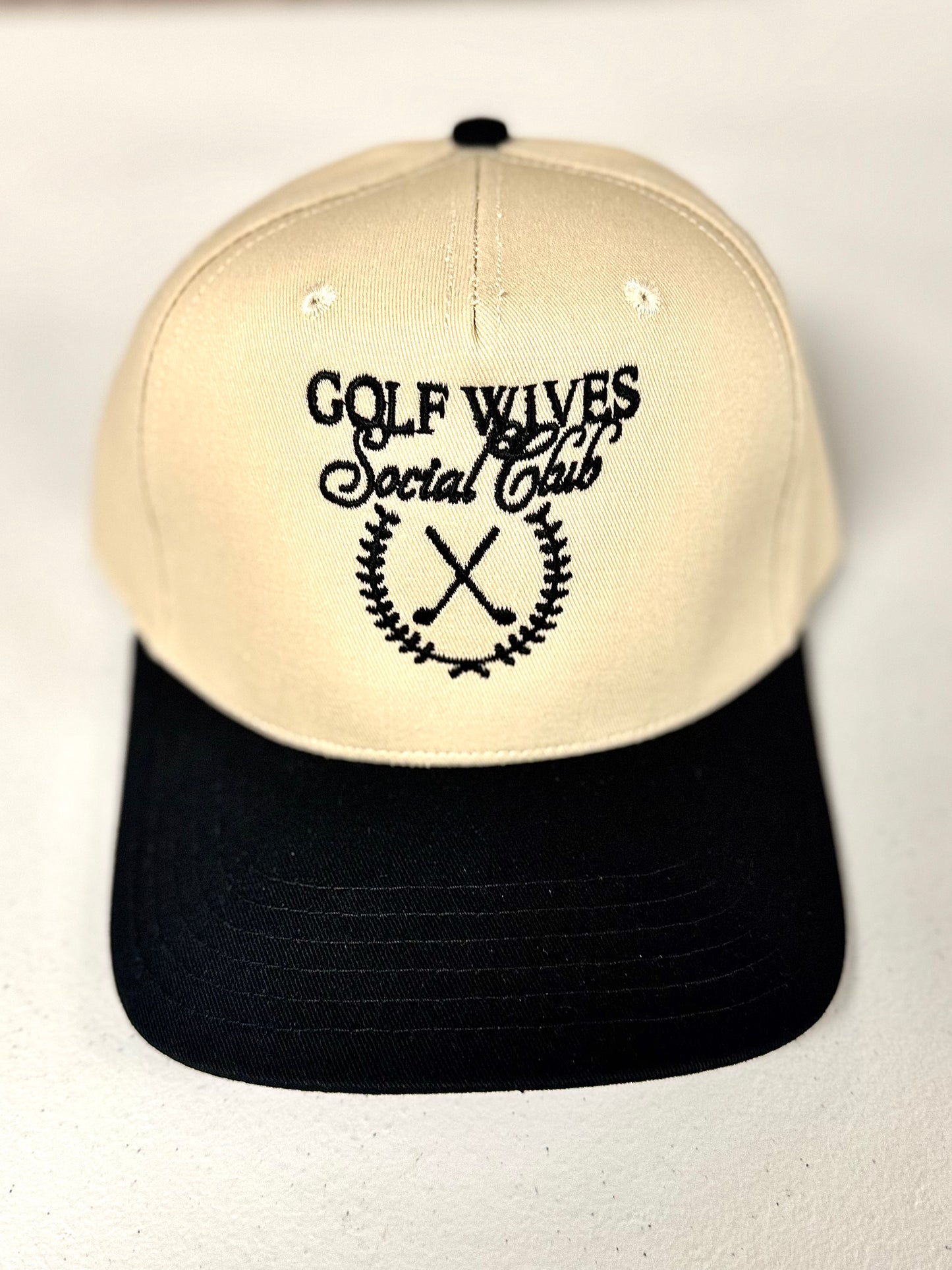 Golf Wives Social Club Hat ( Black & Tan)