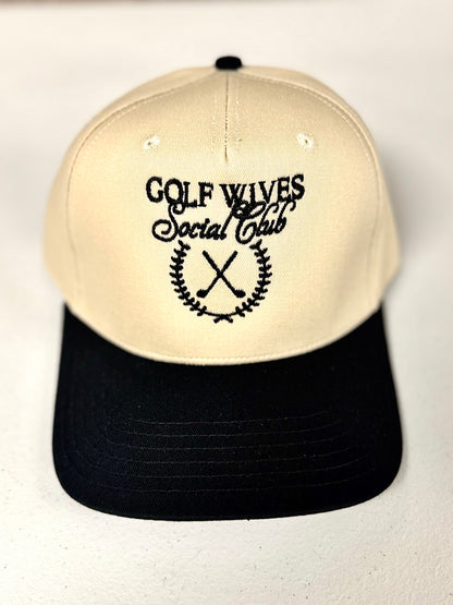Golf Wives Social Club Hat ( Black & Tan)