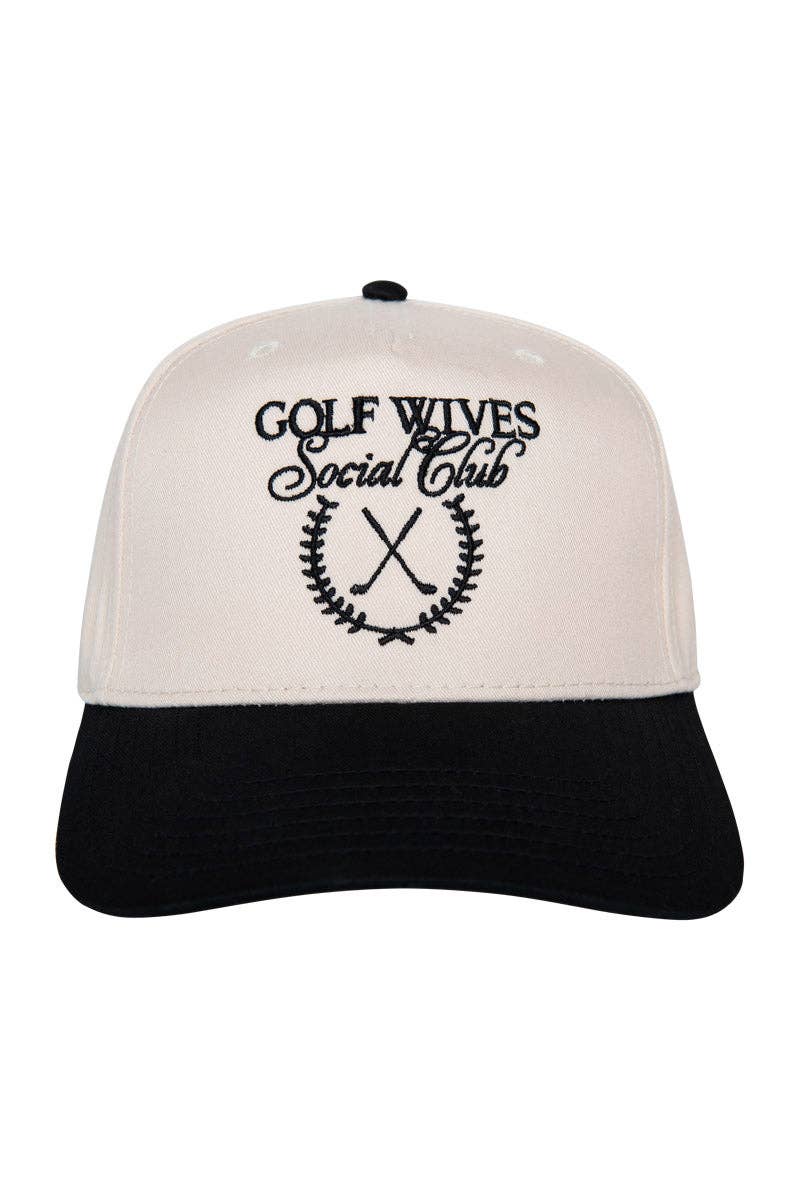 Golf Wives Social Club Hat ( Black & Tan)