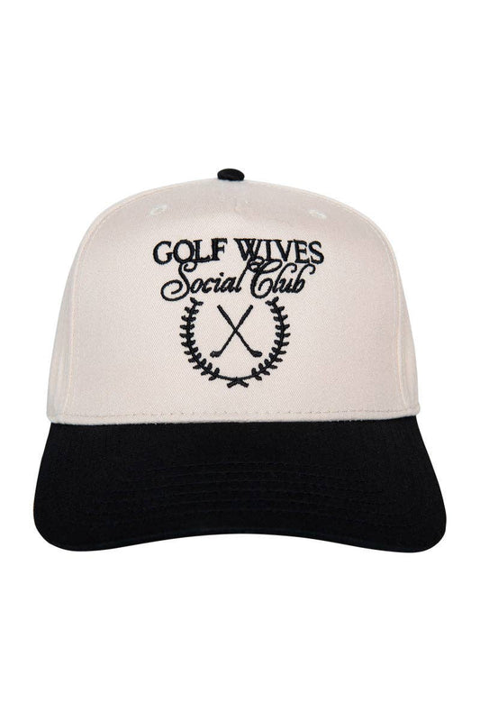 Golf Wives Social Club Hat ( Black & Tan)